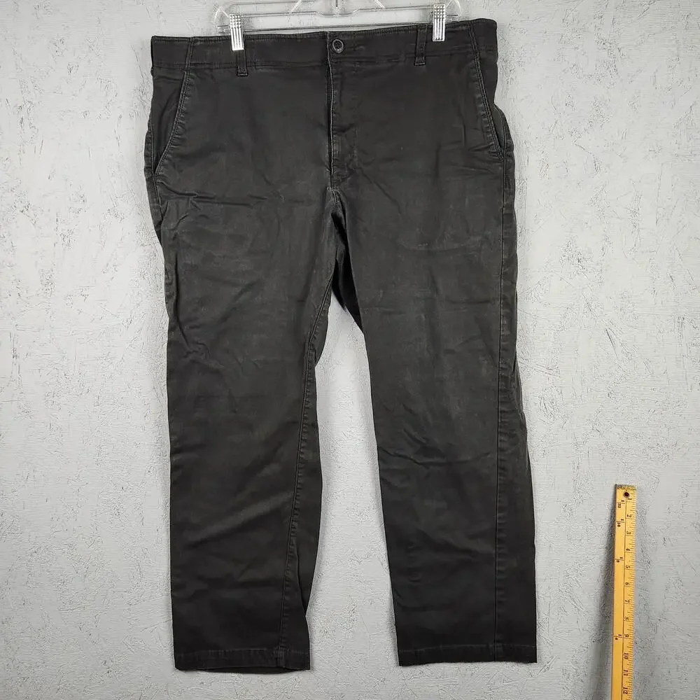 Lee Extreme Comfort Pants Mens 38x30 Black Stretch Chino Casual Straight Leg